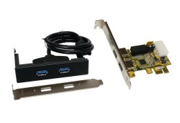 IO Exsys PCIe 2 wew. +1 wewn. USB3.0 (EX-11072WO) LP luzem z niskoprofilowym wspornikiem