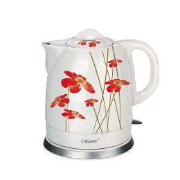 Elektryczny Czajnik i Zaparzacz do Herbaty Feel Maestro MR-066 Red Flowers Biały Czerwony Ceramiczna 1200 W 1,5 L
