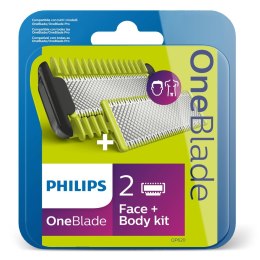 Philips | Zestaw do twarzy i ciała OneBlade | QP620/50 | Liczba głowic/ostrzy golarki: 2 | Zielony