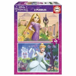 Zestaw 2 Puzzli Disney Princess Cinderella and Rapunzel 48 Części