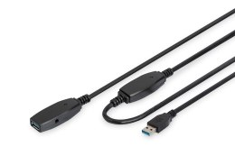 Kabel przedłużający USB 3.0 SuperSpeed 15mTyp USB A/USB A M/Ż aktywny czarny 15m