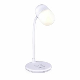 Lampa LED z głośnikiem i ładowarką bezprzewodową Grundig Biały Ø 12 x 26 cm Plastikowy 3 w 1