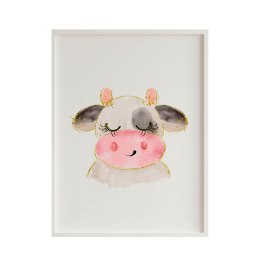Obraz Crochetts Wielokolorowy Drewno MDF 33 x 43 x 2 cm Krowa