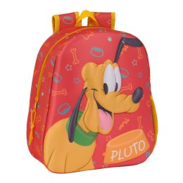 Plecak dziecięcy 3D Clásicos Disney Pluto Pomarańczowy 27 x 33 x 10 cm