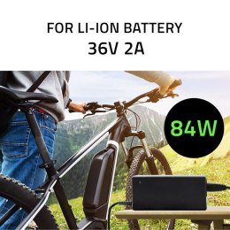 Qoltec Ładowarka do baterii roweru elektrycznego 36V | 42V | 2A | 5.5*2.5