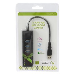 Karta Sieciowa Adapter USB 3.0 na Gigabit RJ45 Hub 3x USB