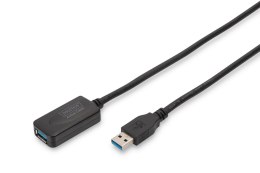 Kabel przedłużający USB 3.0 SuperSpeed 5mTyp USB A/USB A M/Ż aktywny, czarny 5m