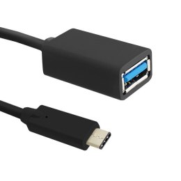Qoltec Kabel USB 3.1 typ C męski | USB 3.0 typ A żeński | 0.25m