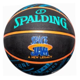 Piłka do koszykówki Spalding Space Jam Tune Squad Roster czarno-niebieska '7 84540Z