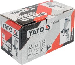 YATO PISTOLET LAKIERNICZY Z GÓRNYM ZBIORNIKIEM HVLP 0,8mm 0,1L 2357