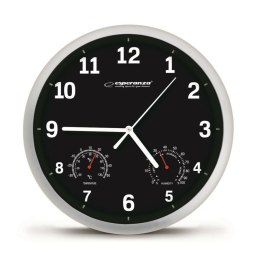 Zegar Ścienny Esperanza EHC016K Czarny Szkło Plastikowy 25 cm