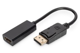 Kabel DP/HDMI A M/Ż z zatrzaskiem czarny 0,15m Displayport 1080p 60Hz FHD
