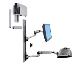 Ergotron LX WALLMOUNT SYSTEM W/CPU HOLD/MED SILV CPU HOLD 32IN 2.3-11KG