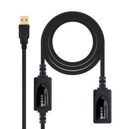 Kabel z rozgałęźnikiem USB NANOCABLE 10.01.0212 10 m Czarny 10 m