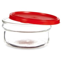 Okrągłe pudełko na lunch z pokrywką Czerwony Plastikowy 415 ml 12 x 6 x 12 cm (24 Sztuk)