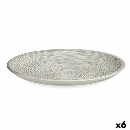 Talerz Dekoracyjny Ø 29 cm Spirala Biały Drewno MDF (6 Sztuk)
