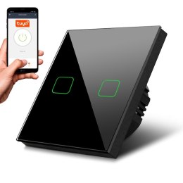 Dotykowy włącznik światła podwójny Wi-Fi SMART MCE717B Czarny