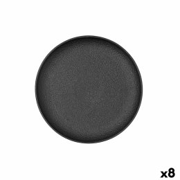 Płaski Talerz Bidasoa Fosil Czarny Ceramika 21,3 x 21,2 x 2,2 cm (8 Sztuk)