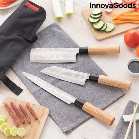 Zestaw Noży z Profesjonalnym Futerałem Damas·Q InnovaGoods Zestaw Noży z Profesjonalnym Futerałem Damas·Q InnovaGoods