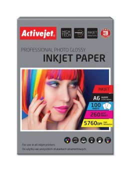 Papier fotograficzny błyszczący Activejet AP6-260GR100 10x15 (A6; 100 szt.)