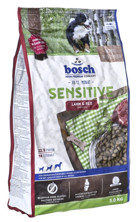 BOSCH Sensitive Lamb & Rice - karma dla psów z wrażliwym żołądkiem z jagnięciną i ryżem 3kg BOSCH Sensitive Lamb & Rice - karma dla psów z wrażliwym żołądkiem z jagnięciną i ryżem 3kg