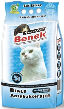 CERTECH Super Benek Biały Antybakteryjny - żwirek dla kota zbrylający 5l