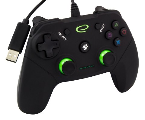 Gamepad Esperanza Vanquisher EGG110K (PC, PS3; kolor czarny, kolor zielony) Gamepad Esperanza Vanquisher EGG110K (PC, PS3; kolor czarny, kolor zielony)