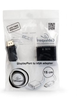 Adapter GEMBIRD A-DPM-VGAF-02 (DisplayPort M - D-Sub (VGA) F; 0,15m; kolor czarny)