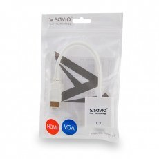 Adapter SAVIO CL-27/B (HDMI M - D-Sub (VGA) F; 0,10m; kolor biały) Adapter SAVIO CL-27/B (HDMI M - D-Sub (VGA) F; 0,10m; kolor biały)