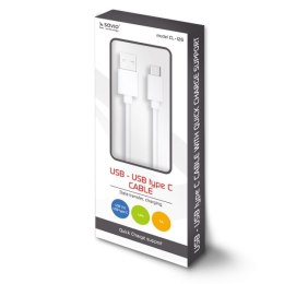 Kabel SAVIO CL-126 (USB typu C - USB 2.0 typu A ; 1m; kolor biały)