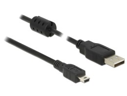 Kabel DELOCK 84915 (USB 2.0 - Mini-USB typ B ; 3m; kolor czarny)