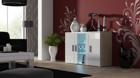 Komoda 120cm SOHO S7 dąb sonoma/ biały połysk Komoda 120cm SOHO S7 dąb sonoma/ biały połysk