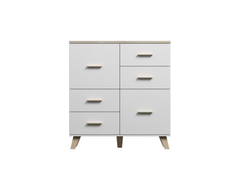 Komoda LOTTA 110 2D4S biały+ dąb sonoma Komoda LOTTA 110 2D4S biały+ dąb sonoma