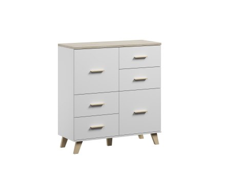Komoda LOTTA 110 2D4S biały+ dąb sonoma Komoda LOTTA 110 2D4S biały+ dąb sonoma