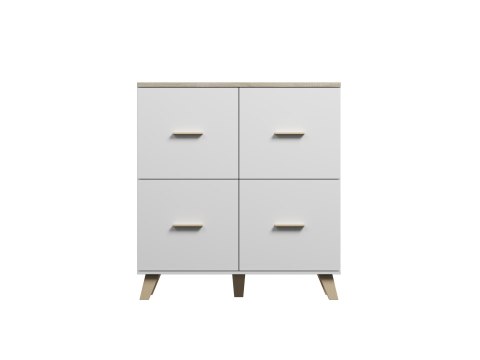 Komoda LOTTA 110 4D biały+ dąb sonoma Komoda LOTTA 110 4D biały+ dąb sonoma