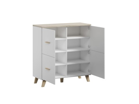 Komoda LOTTA 110 4D biały+ dąb sonoma Komoda LOTTA 110 4D biały+ dąb sonoma