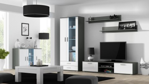 Komoda 120cm SOHO S7 szary/ biały połysk Komoda 120cm SOHO S7 szary/ biały połysk