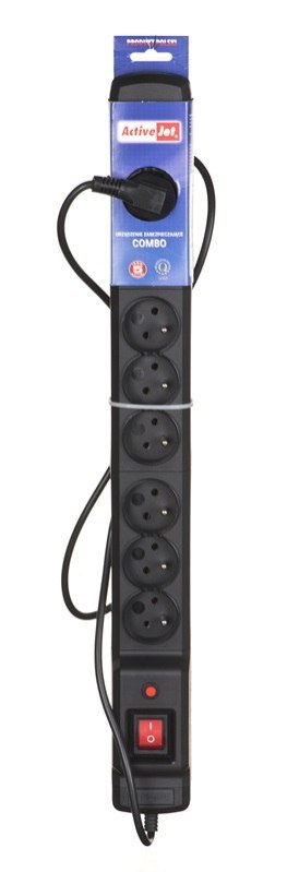 Listwa przeciwprzepięciowa Activejet ACJ Combo 9gn 1,5m (9 x UTE; 10 A; 1,5m; kolor czarny) Listwa przeciwprzepięciowa Activejet ACJ Combo 9gn 1,5m (9 x UTE; 10 A; 1,5m; kolor czarny)