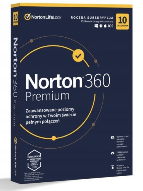 Norton 360 Premium 10D/12M BOX (NIE WYMAGA KARTY) Norton 360 Premium 10D/12M BOX (NIE WYMAGA KARTY)