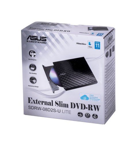 DVD-REC ASUS SDRW-08D2S-U LITE USB SLIM CZARNY BOX DVD-REC ASUS SDRW-08D2S-U LITE USB SLIM CZARNY BOX