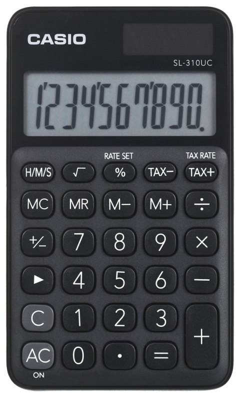 CASIO KALKULATOR KIESZONKOWY SL-310UC-BK CZARNY, 10 CYFROWY WYŚWIETLACZ CASIO KALKULATOR KIESZONKOWY SL-310UC-BK CZARNY, 10 CYFROWY WYŚWIETLACZ