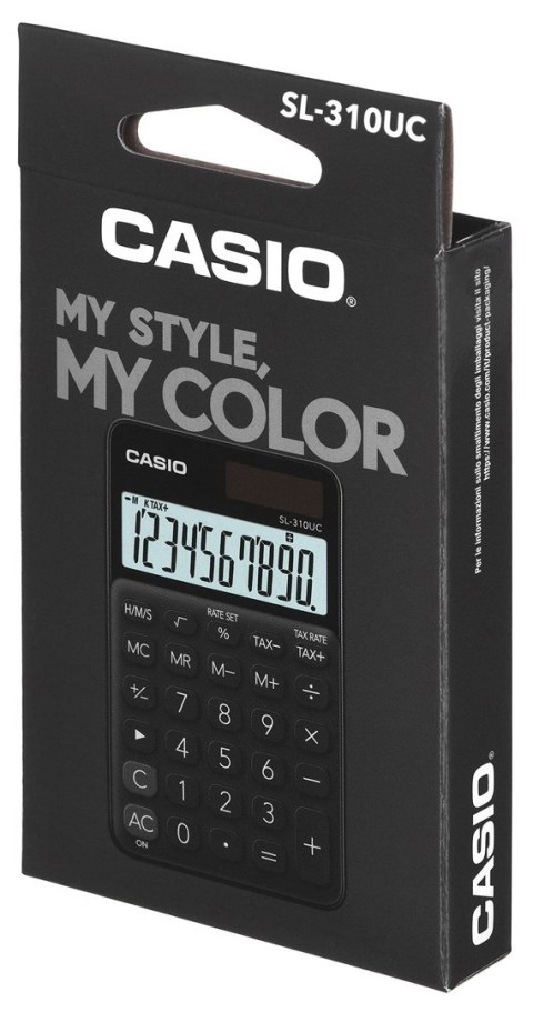 CASIO KALKULATOR KIESZONKOWY SL-310UC-BK CZARNY, 10 CYFROWY WYŚWIETLACZ CASIO KALKULATOR KIESZONKOWY SL-310UC-BK CZARNY, 10 CYFROWY WYŚWIETLACZ