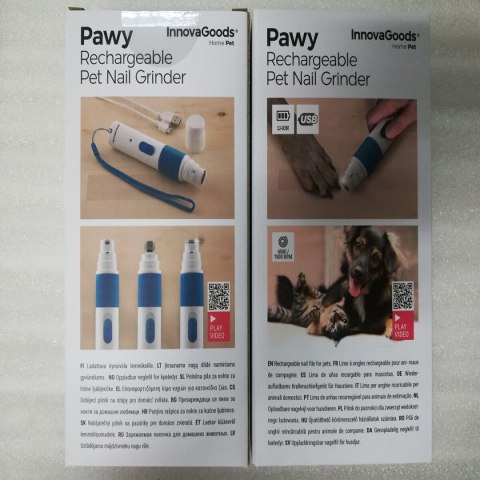 Elektryczny Pilnik do Pazurów dla Zwierząt Domowych z Ładowarką Pawy InnovaGoods Elektryczny Pilnik do Pazurów dla Zwierząt Domowych z Ładowarką Pawy InnovaGoods