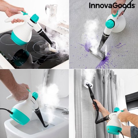 Wielofunkcyjne Ręczne Urządzenie do Czyszczenia na Parę z Akcesoriami 9 w 1 Steany InnovaGoods 0,35 L 3 Bar 1000W Wielofunkcyjne Ręczne Urządzenie do Czyszczenia na Parę z Akcesoriami 9 w 1 Steany InnovaGoods 0,35 L 3 Bar 1000W