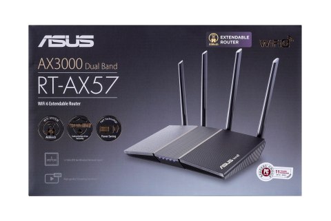 Asus- RT-AX57 router AX3000 Wi-Fi 6 Asus- RT-AX57 router AX3000 Wi-Fi 6