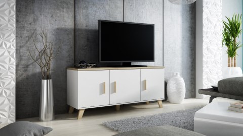 Komoda LOTTA 150 3D biały+ dąb sonoma Komoda LOTTA 150 3D biały+ dąb sonoma