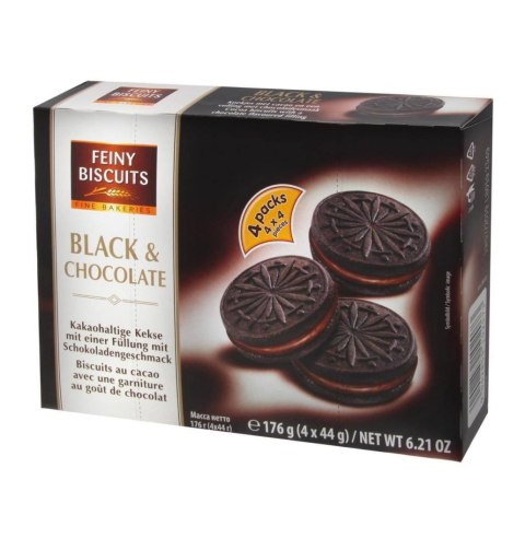 Feiny Biscuits Herbatniki Czarne z Czekoladą 176 g Feiny Biscuits Herbatniki Czarne z Czekoladą 176 g