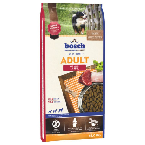 BOSCH Adult Lamb & Rice - sucha karma dla psa - 15kg BOSCH Adult Lamb & Rice - sucha karma dla psa - 15kg