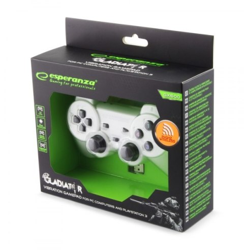 Gamepad bezprzewodowy Esperanza GLADIATOR EGG108W (PC, PS3; kolor biały) Gamepad bezprzewodowy Esperanza GLADIATOR EGG108W (PC, PS3; kolor biały)