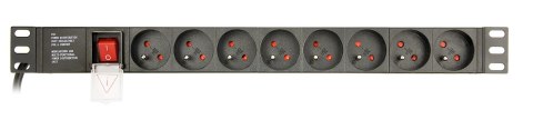 GEMBIRD LISTWA ZASILAJĄCA RACK 19" PDU EG-PDU-014-F 1U, 16A, 8X FRANCUSKIE GNIAZDO, WTYK SCHUKO, KABEL 3M GEMBIRD LISTWA ZASILAJĄCA RACK 19" PDU EG-PDU-014-F 1U, 16A, 8X FRANCUSKIE GNIAZDO, WTYK SCHUKO, KABEL 3M